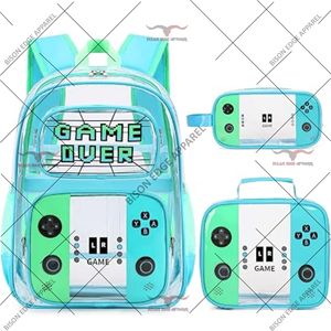 Clear Transparent <b>Backpack</b> Set <b>Waterproof</b> PVC <b>School</b> <b>Backpack</b> with Lunch Bag and Pencil Case Travel Book Bag Custom - Product Image 2