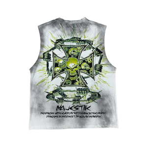 Camiseta sin mangas Eyre Sports Wear personalizada, de algodón grueso con estampado gráfico y lavado ácido, estilo oversize y corte holgado para hombre. - Product Image 4