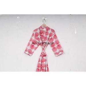 เสื้อผ้าฝ้ายแท้ 100% ลายดอกไม้ คอวี ปิดด้วยเชือกผูก แขนสามส่วน ระบายอากาศได้ดี ใส่ได้ทุกฤดู สำหรับผู้หญิง - Product Image 6