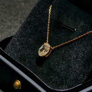 Collar con Colgante de Diamante Ovalado Cultivado en Laboratorio, Oro, Oro Rosa, Oro Blanco, Plata, Claridad VVS VS, Joyería Sostenible, Corte Ovalado, Cadena de Regalo - Product Image 4