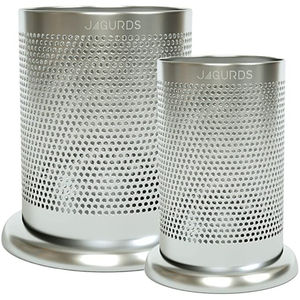 Silver Finished <b>Metal</b> Cutlery Holder Round Shape Utensil Caddy Flatware Organizer <b>For</b> Countertop Dining Storage Holder - Product Image 4