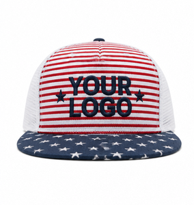 Gorra Trucker de Malla con Bandera Americana Premium, Gorra de Béisbol Snapback con Logo Personalizado, Ajustable, de Seis Paneles, Estilo Retro Urbano - Product Image 1