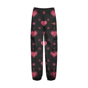 Pantalon cargo décontracté pour femme OEM, 100 % coton, taille haute, élastique, respirant et infroissable, design multi-poches, coupe ample - Product Image 1