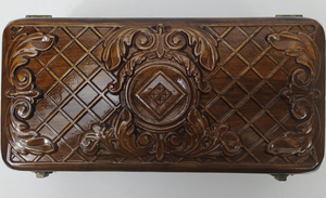 Kleine Walnuss-Schmuckschatulle in Dunkelbraun, geschnitzte Holzbox, Premium Massivholz Dekorative Box im Vintage-Design, Schatztruhe - Product Image 5
