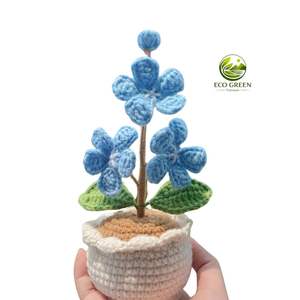 Maceta de Flores de Poliéster 100% Tejida a Crochet, Corazón Hecho a Mano, Amigurumi Antiestrés para Regalo del Día de la Madre - Product Image 1