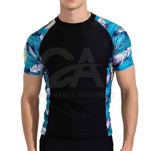 Light <b>Weight</b> Comfortable Swim Wear Men Body Suit Short Sleeve Low Price Men Custom <b>Swimming</b> Body Suit - Product Image 2