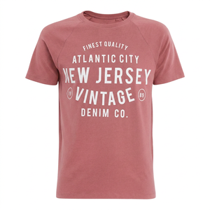 T-shirt à manches courtes en coton biologique tricoté sur le devant, col rond, coupe classique, pour homme, de Atlantic City New Jersey Vintage Denim Co. - Product Image 5