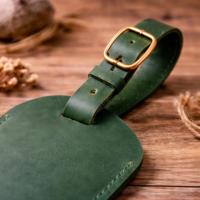 Étiquettes de bagages personnalisées de luxe en cuir véritable souple, protection de la vie privée, étiquettes de voyage dorées en gros LMP-0232