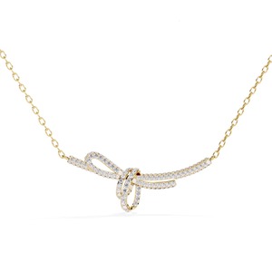 Aniva Graceful 14K Gold <b>Bow</b> Design Necklace 0.90CT Lab Grown Diamond IGI Certified Trendy Fine Jewelry For Women - Product Image 5