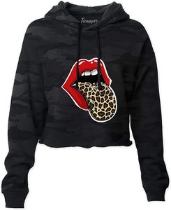 Sweat à capuche court streetwear pour femme - Fournisseur ODM, logo frontal, 100 % coton molletonné - Product Image 4