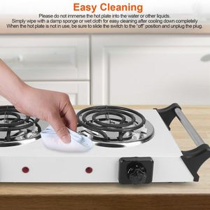 2000W Portable Electric <b>Stove</b> Hot Plate with Double Burners and 5-Level Temperature Control Stay Cool Handle Hot Countertop - Product Image 4