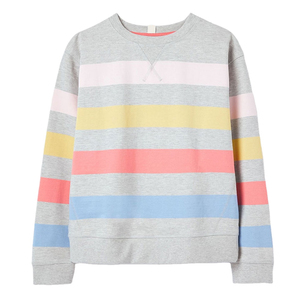 Sudadera de Cuello Redondo, Tejido de Algodón a Rayas, Corte Regular, Informal, para Otoño, Unisex - Product Image 1