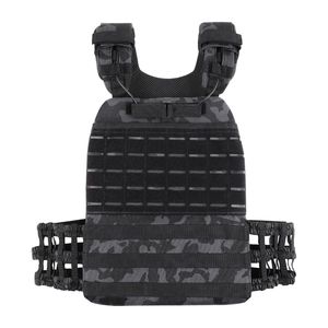Gilet lesté camouflage Woodland en tissu durable avec plusieurs poches frontales, panneau à boucles, ajustement réglable, pour la force et le fitness - Product Image 4