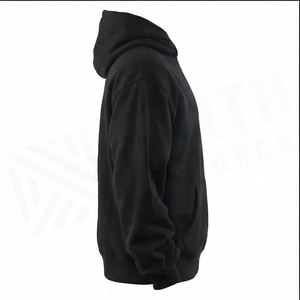 Sweat-shirt à capuche noir uni pour homme North Approach, coupe classique, poche avant, décontracté, 100% coton, vêtement d'hiver - Product Image 2