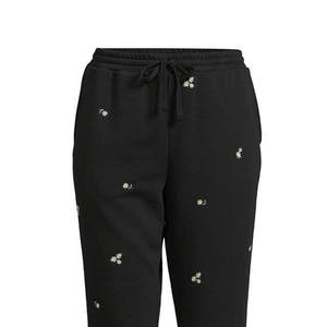 Pantalon de jogging athlétique pour femme en molleton doux extensible, coupe droite, 100 % polyester, avec cordon de serrage, décontracté, hiver - Product Image 3