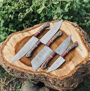 Ensemble de 7 couteaux de chef japonais écologiques, collection 'Dynasty', acier carbone Damas 67 couches, 5 pouces, forgé en métal VG10 - Product Image 1