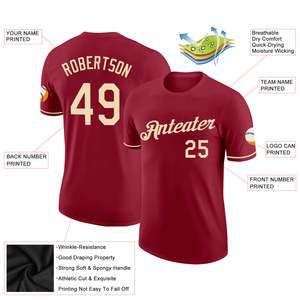 Custom Team Name Baseball T <b>Shirt</b> Personalized Number Logo Uniform Short Sleeve Cotton Blend Sportswear OEM Manufacturer - Product Image 2