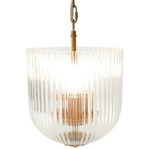 Lampadario e Lampada a Sospensione Eleganti con Oro Grezzo e Granato di Vetro Trasparente - Product Image 4