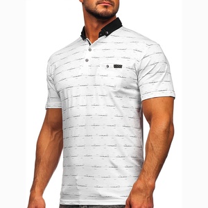 Chemises décontractées pour hommes en coton 100% uni avec logo personnalisé, grande taille, manches courtes, anti-plis, design simple, tissu jersey - Product Image 5