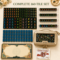 Expédition rapide, jeu de mahjong américain en acrylique à 3 couches avec veines dorées, 160 tuiles, style artistique oriental exotique, jeu de divertissement haut de gamme, cadeau
