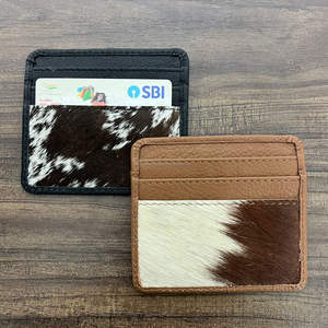 Nouveauté March Expo : Porte-cartes en cuir de vachette véritable à poils, porte-cartes d'identité design, étuis à cartes en gros pour unisexe - Product Image 5