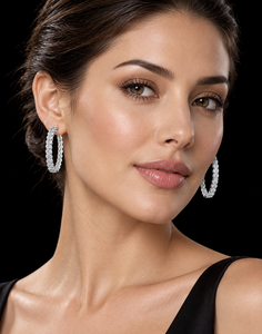 Pendientes de Aro con Diamantes Cultivados en Laboratorio de Corte Oval Vintage, Oro de 10K, 14K, 18K, Plata 925, 935, Regalo de Compromiso y Boda - Product Image 2