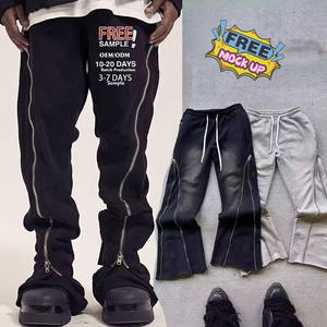 Men's Black Sweatpants With Side Stripe Elastic Waist <b>Drawstring</b> Casual Wear Custom Logo Print Autumn Style - Product Image 6