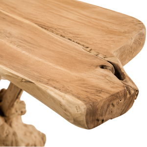 Mesa Consola ARTERRA de Lujo Ecológica Hecha a Mano de Madera Maciza Rústica de Raíz de Teca con Borde Natural, Moderna, Orgánica, Duradera y Fácil de Instalar para Sala de Estar - Product Image 5