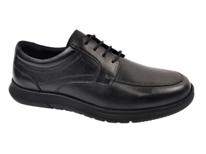 Zapatos Oxford de Cuero Genuino para Hombre, Punta Redonda, Cordones, Suela de Goma Acolchada, Entresuela de EVA, Color Sólido, para Todas las Temporadas - Product Image 1