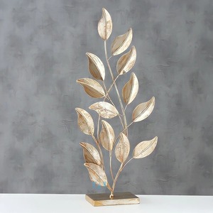 Living Room Vintage Gold Finished Metal Sculpture Leaf Design <b>Decorative</b> Showpiece Home Office <b>Table</b> <b>Decor</b> - Product Image 4