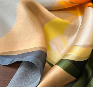 Wholesale Adult Casual Summer Women Retro Cashew <b>Scarf</b> Soft Floral Printed <b>Square</b> Custom Head Wrap Fashion Satin Silk <b>Scarf</b> - Product Image 5