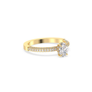Bague de fiançailles solitaire REYES avec diamant de laboratoire HPHT CVD de 1,41 carat, taille ovale, en or massif 14 carats plaqué rhodium. - Product Image 3