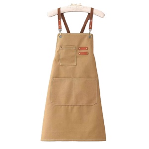 ผ้ากันเปื้อนผ้าใบกันน้ำกันน้ำมันสำหรับทำอาหารร้านอาหารผ้ากันเปื้อนผ้าใบสำหรับเชฟผู้ชายมีกระเป๋าขนาดใหญ่ออกแบบได้ตามต้องการ - Product Image 1