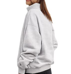 Custom Women’s Oversized Mock Neck Sweatshirt Casual Loose <b>Pullover</b> Fleece Crewneck Long Sleeve Streetwear <b>Jumper</b> sweatshirt - Product Image 3