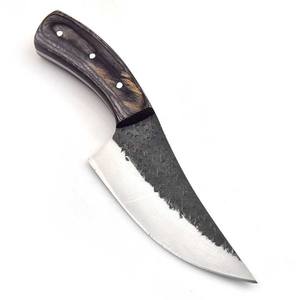 Cuchillo de Piel Forjado a Medida EDC de Hoja Fija con Mango de Madera Pakka y Funda de Cuero, OEM, Full Tang, para Bushcraft, Camping y Uso General - Product Image 4