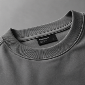 T-shirt en coton tricoté lourd 250G pour homme, col rond, manches courtes, décontracté, coupe classique, anti-boulochage, blanc uni - Product Image 6