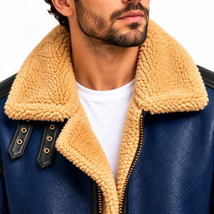 Blouson de moto pour homme en similicuir au design vintage – Fournisseur en gros - Product Image 5