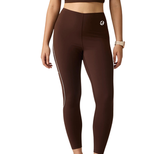 Leggings marron taille haute pour femme, extensibles, pour le yoga, la course, la gym, l'entraînement et les activités sportives - Product Image 1