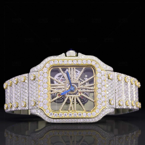 Customized Square Stainless Steel <b>Automatic</b> Fashion Watch D-VVS Moissanite Diamond <b>Chronograph</b> 20mm Pointer Ready Stock - Product Image 2