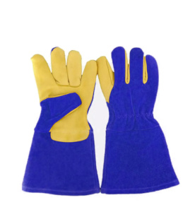 Gants de soudage TIG en cuir de vachette résistant à la chaleur élevée, gants de sécurité industriels pour travaux de construction et de soudage - Product Image 6