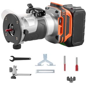 Fresatrice palmare a batteria 18V brushless compatta con mandrino da 1/4 di pollice, velocità variabile, base fissa e rifilatore per bordi - Product Image 1