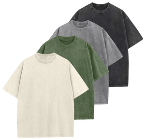 T-shirt d'été pour homme, t-shirt oversize, pull, chemisier unisexe, vintage, effet délavé à l'acide - Product Image 2