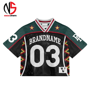 เสื้อเจอร์ซีย์ตาข่ายคุณภาพสูงทรงโอเวอร์ไซส์ ไหล่ตก พร้อมโลโก้สั่งทำ วัสดุตาข่าย สตรีทแวร์ รับผลิตแบบ OEM ปี 2026 - Product Image 1