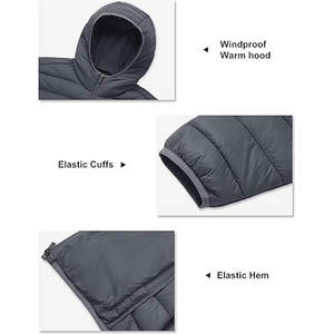 Chaqueta Acolchada Impermeable y Cortavientos para Hombre con Capucha, Abrigo de Invierno Cálido para Deportes al Aire Libre, Personalización OEM/ODM - Product Image 6