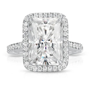 14k White <b>Gold</b> Radiant Diamond <b>Ring</b> 6.70CT Lab Grown Engagement <b>Ring</b> 1.8MM Cathedral Band IGI Certified VS+ Clarity Prong <b>Set</b> - Product Image 4