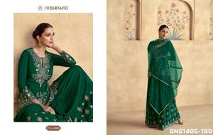 Festival wear Chinon Silk with Embroidery work Plazzo-Short Suit-Dupatta Set Woman Fashion Expoter Worldwide Supplier - Product Image 3