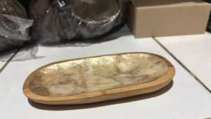 Porte-savon moderne minimaliste en bois antidérapant et écologique avec incrustation de nacre pour évier, facile à nettoyer, utilisation électrique - Product Image 4