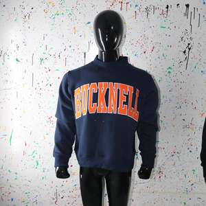 Sudadera BUCKNELL BLUE con Cuello Alto, 100% Bordado en Naranja, Sudadera de Cuello Ancho, URBAN PRODUCTIONS - Product Image 2