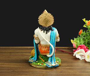 Estatua de Hanuman de Resina Colorida para Decoración del Hogar o Templo, Ídolo de Bajrangbali Hecho a Mano, Figura Decorativa del Dios Indio Nirmala, Artesanía - Product Image 4
