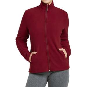 Vêtements d'hiver OEM, veste en polaire pour femmes, coupe-vent, imperméable, fermeture éclair intégrale, col, poches, uniforme de yoga, 100% polyester - Product Image 1